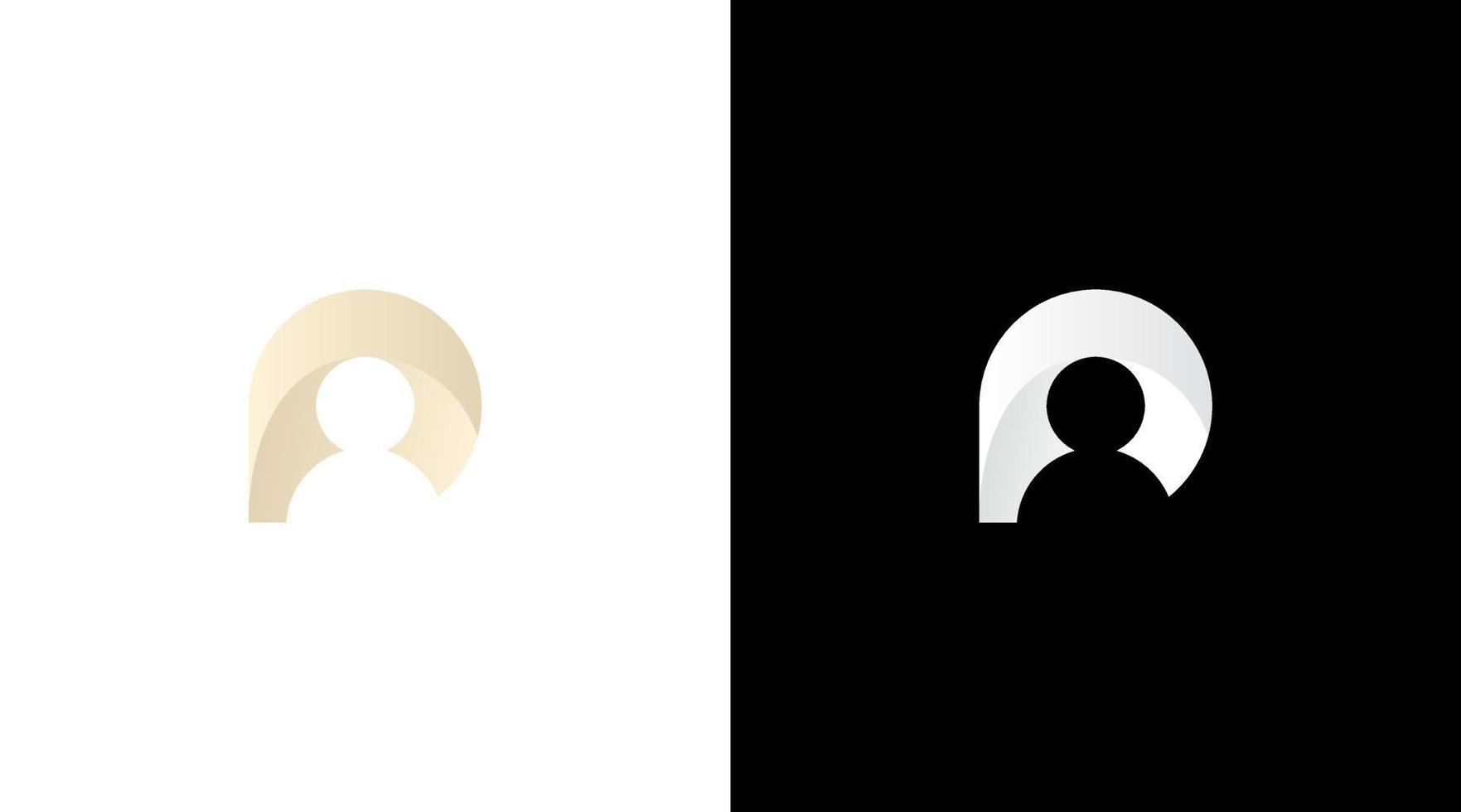 letra pags logo con persona elegante vector inicial monograma icono estilo diseño modelo