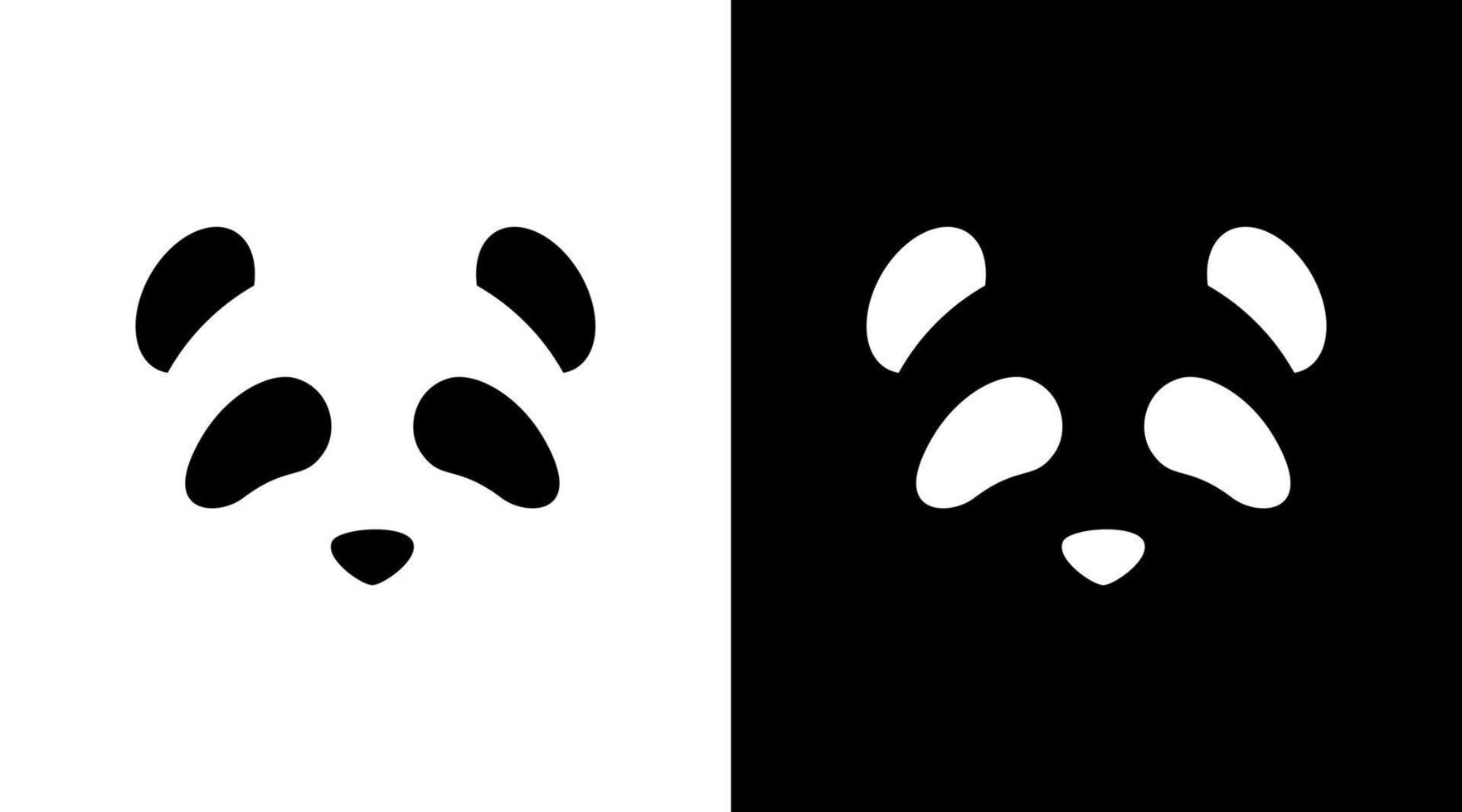Panda bear logo icon vector minimalist monogram Design template
