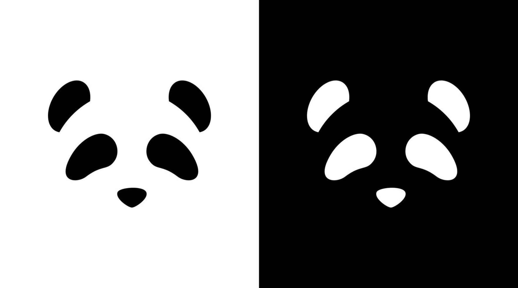 Panda bear logo icon vector minimalist monogram Design template