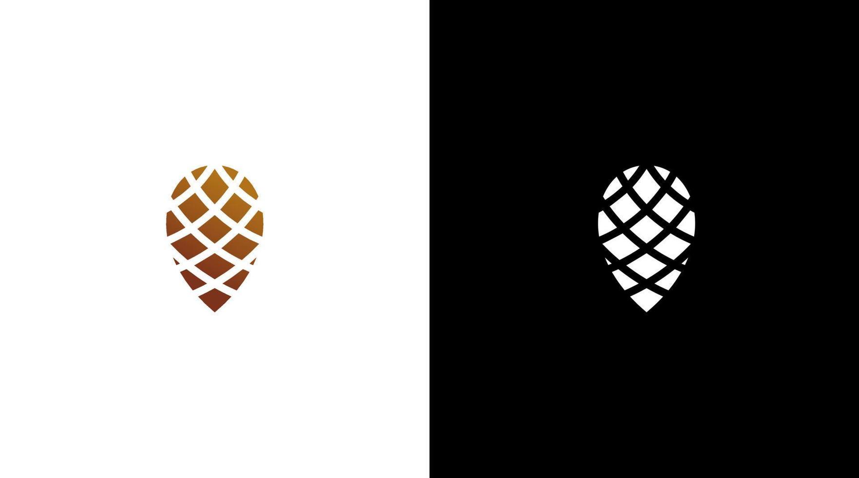 Pine cone logo vector monogram nature icon style Design template