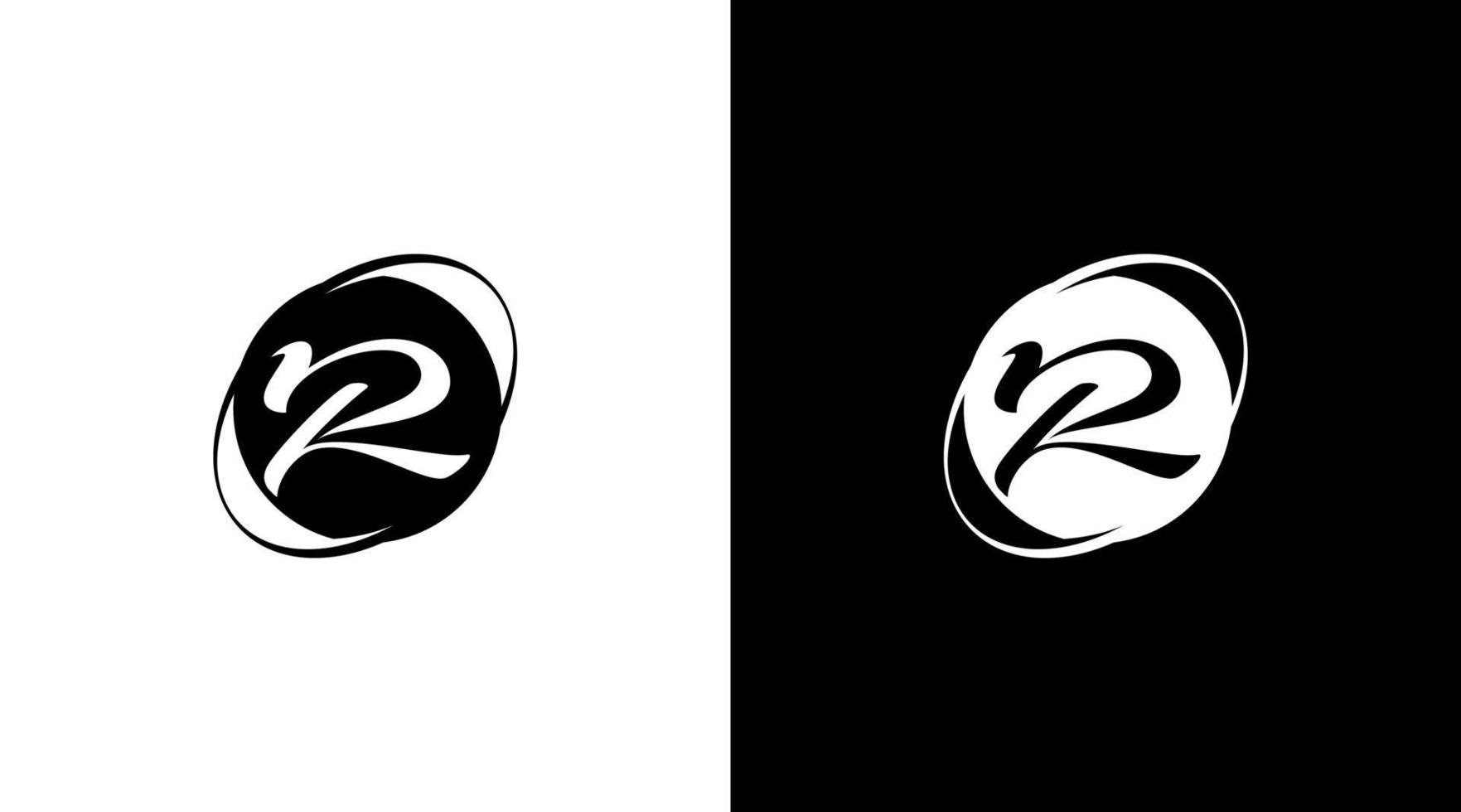 letter r logo and world globe vector monogram icon style Design template