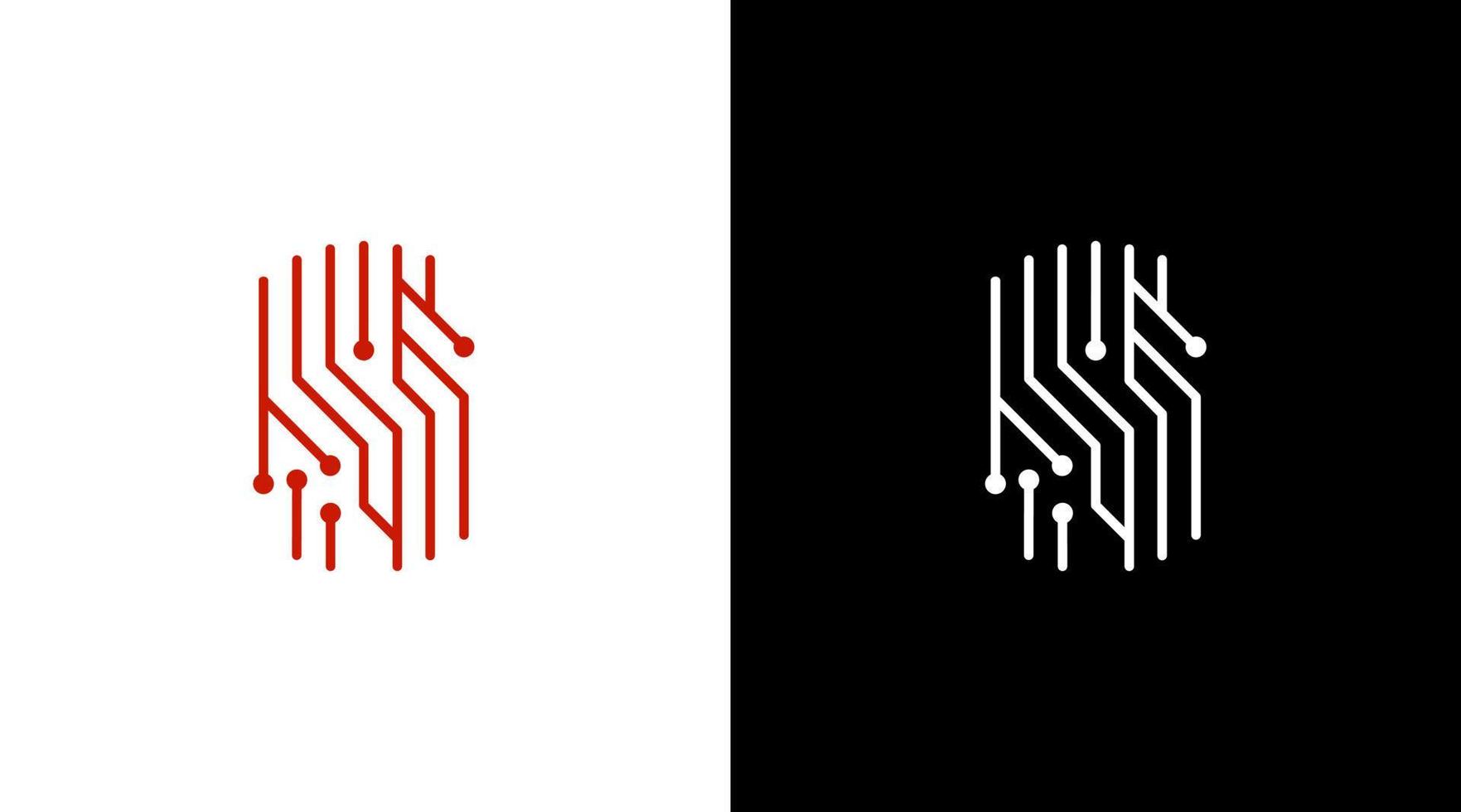technology tech wire system logo monogram icon Design template vector