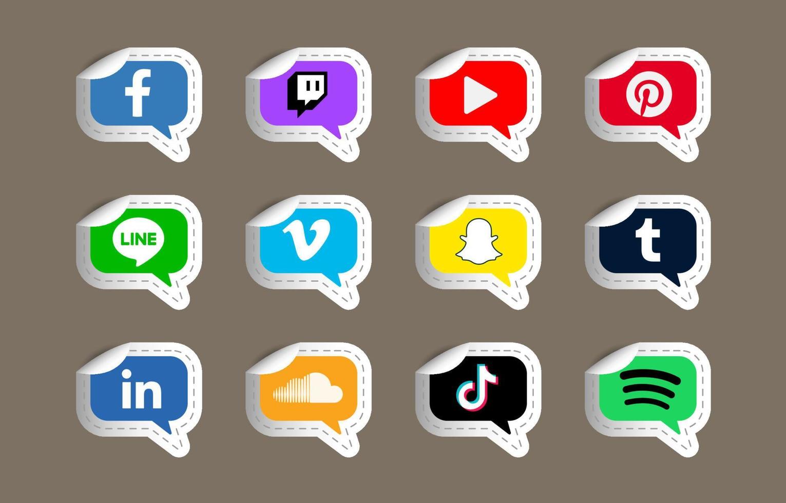 Social Media Sticker Collection 20813145 Vector Art at Vecteezy