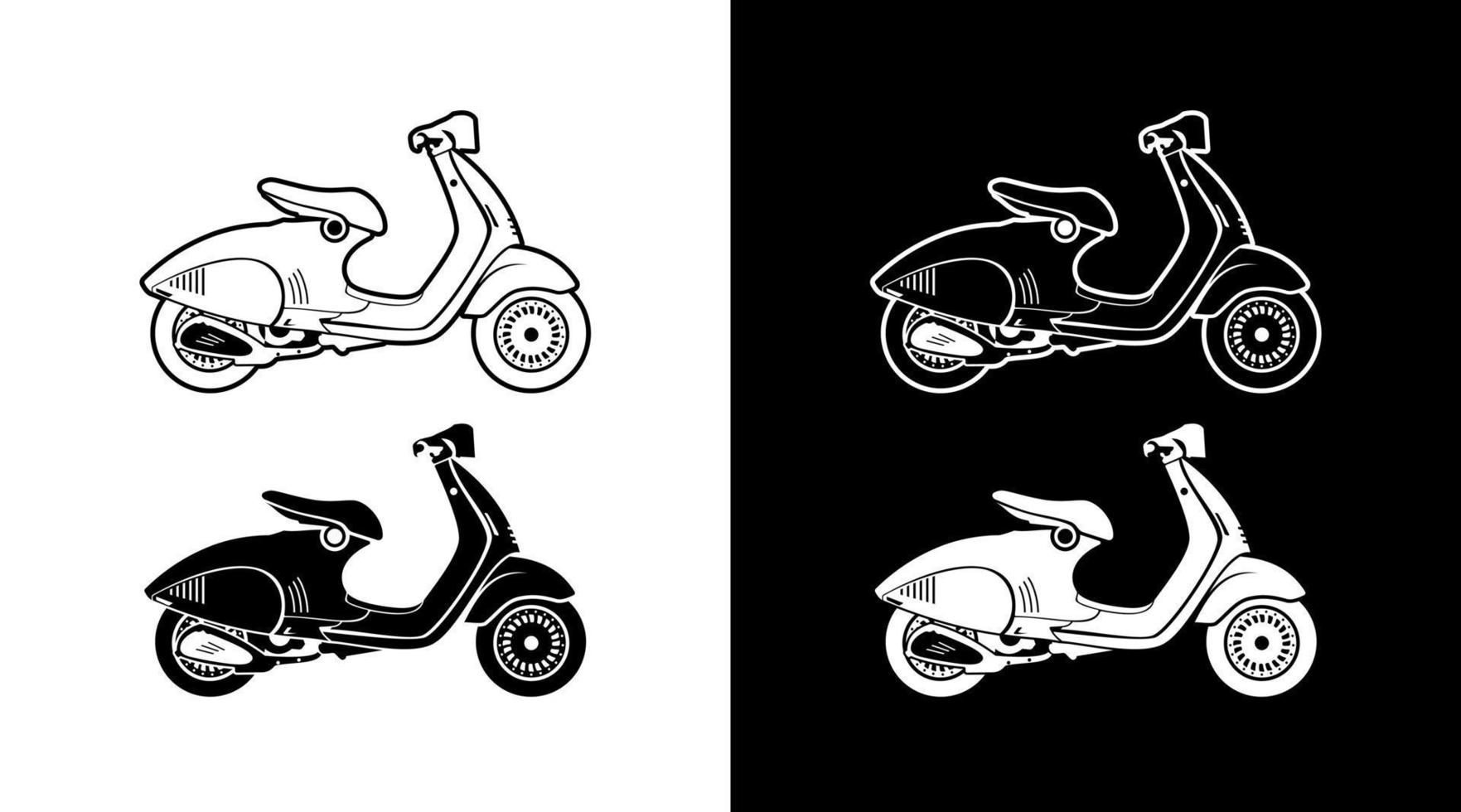 scooter sprinter icono colección vehículo lado ver detallado vector ilustración contorno diseño