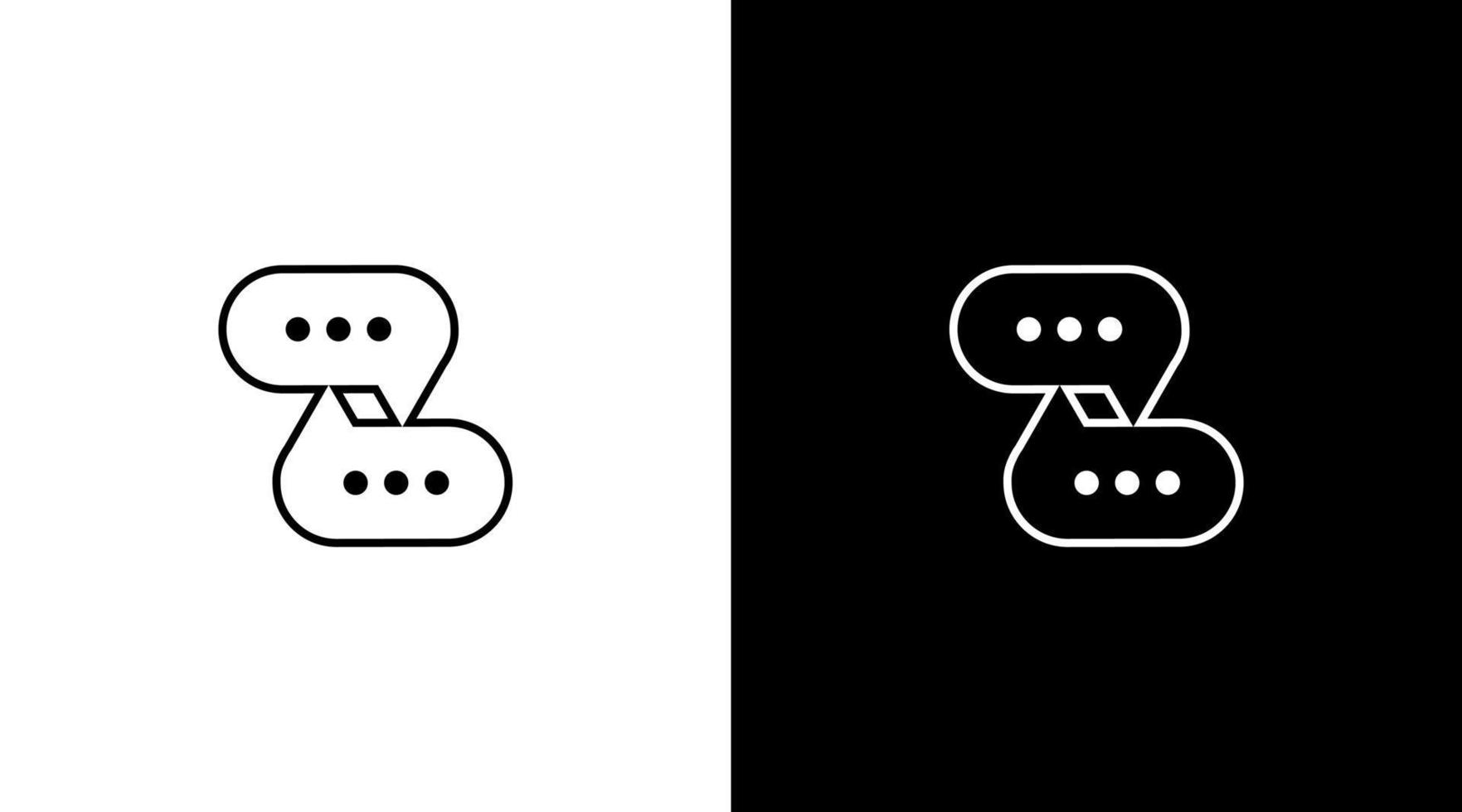 Letter z logo and bubble chat application vector monogram icon Design