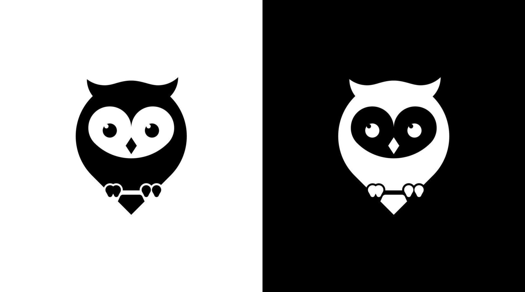 cute owl bird cartoon logo vector illustration icon Design template