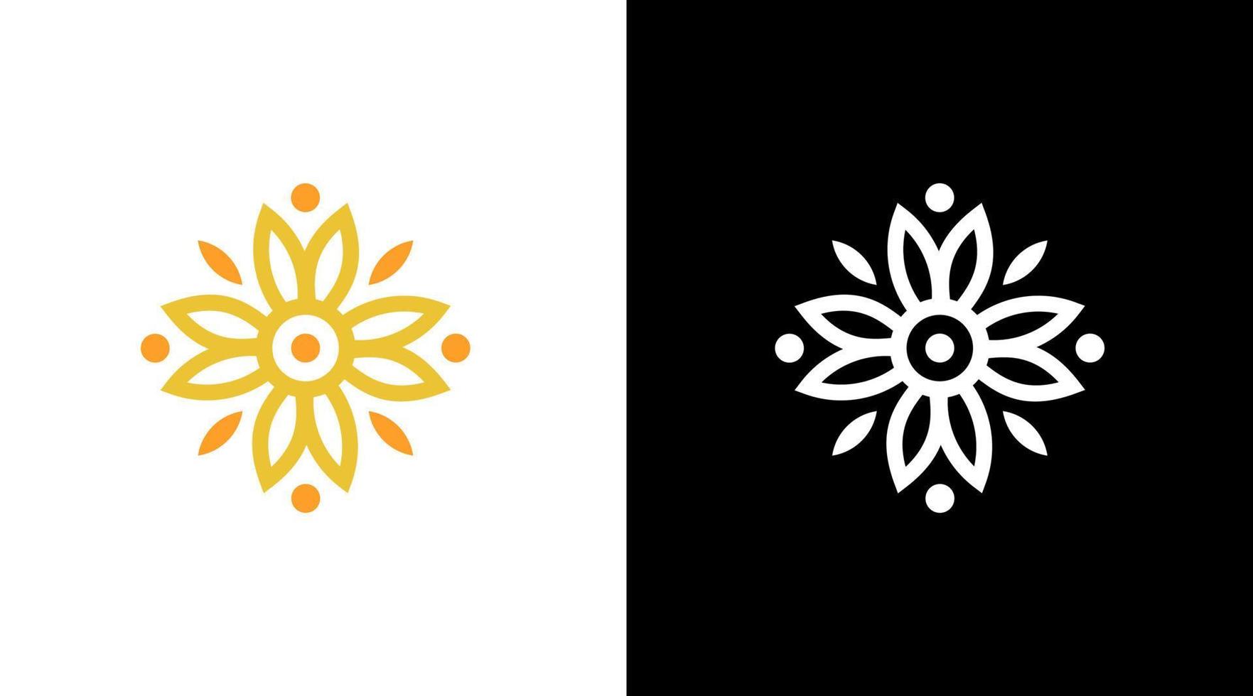 yellow flower logo nature vector monogram icon Design template 20813185