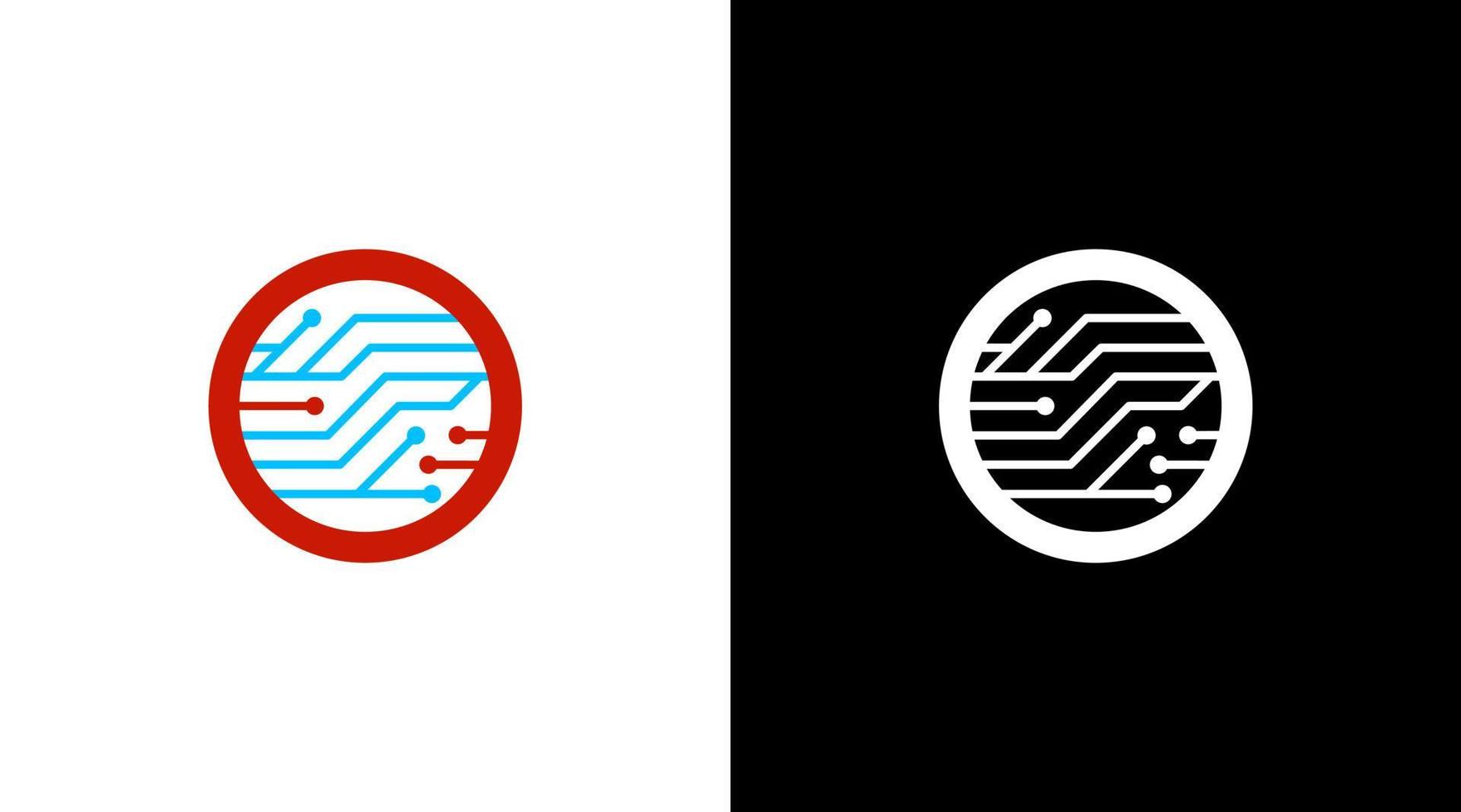 technology system logo monogram icon Design template vector