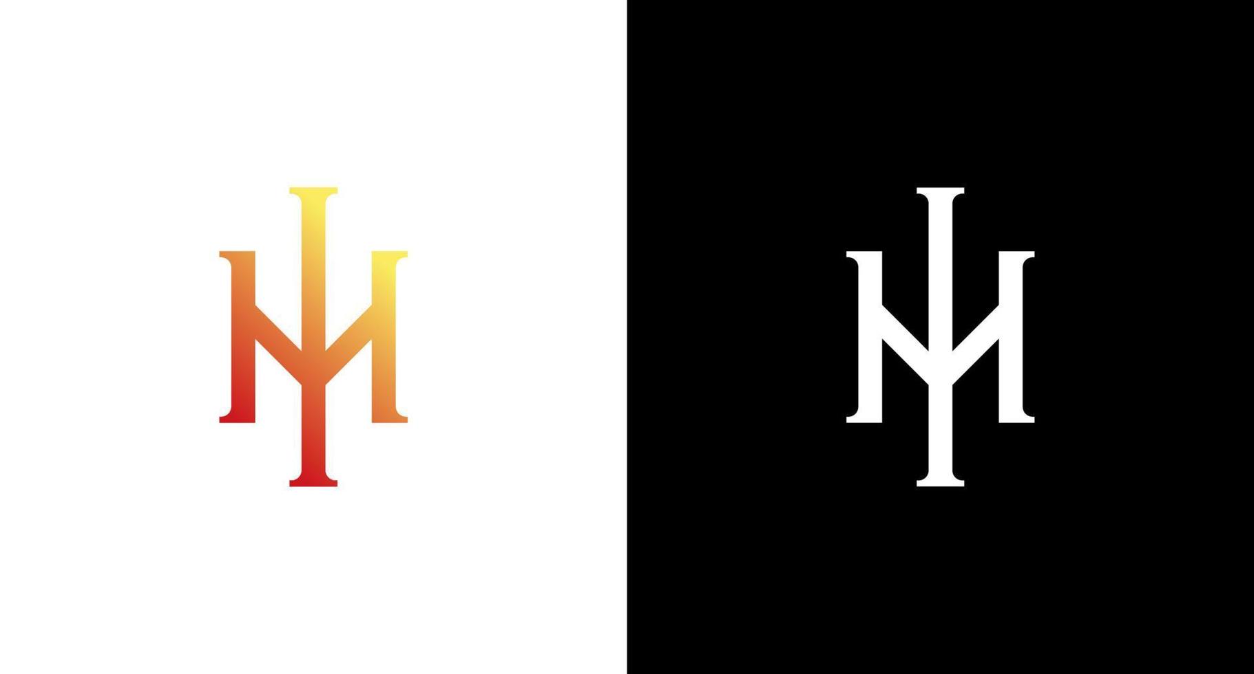 Letter m logo with trident pillar monogram icon Design template vector
