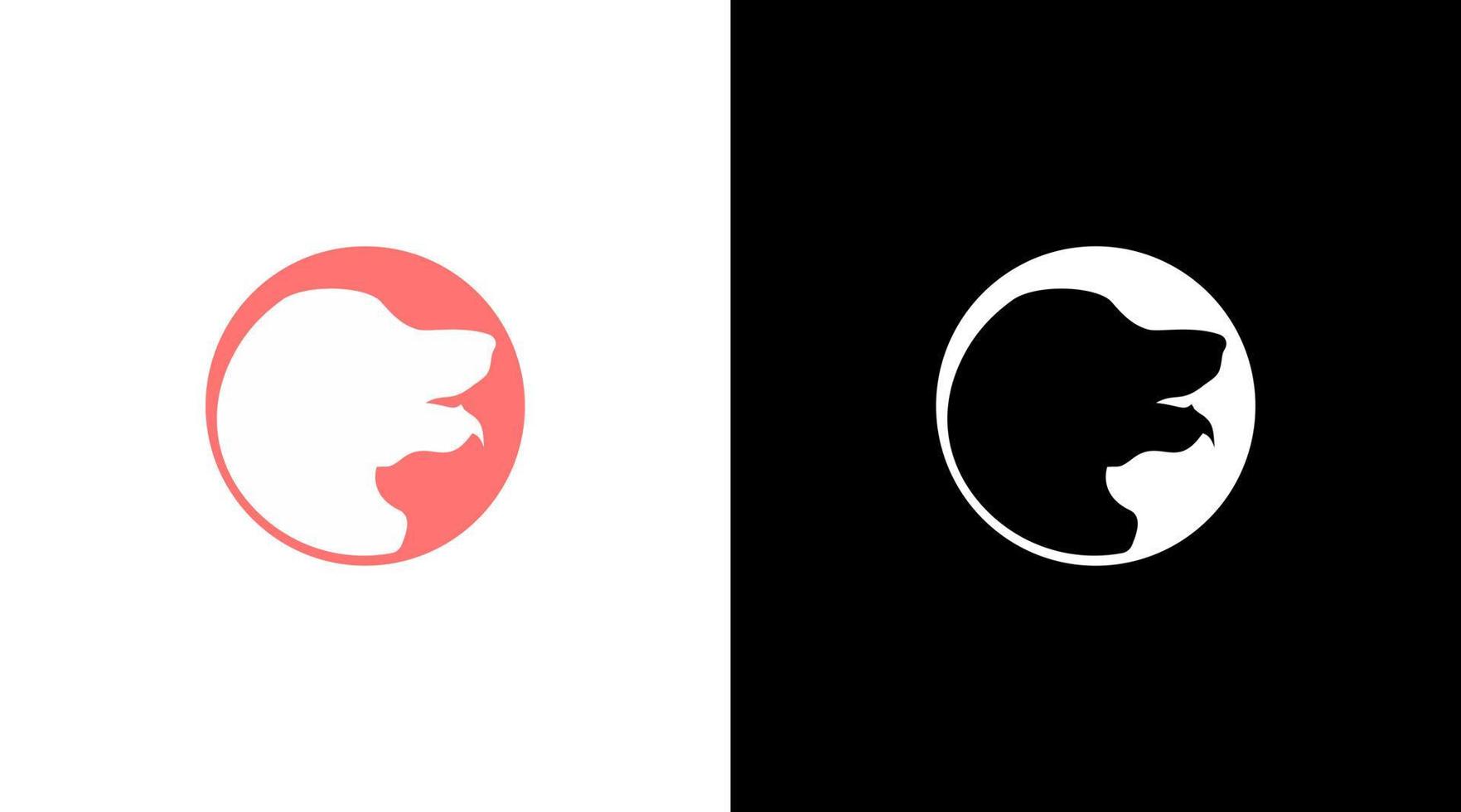cat and dog logo for animal shelter vector monogram icon style Design template