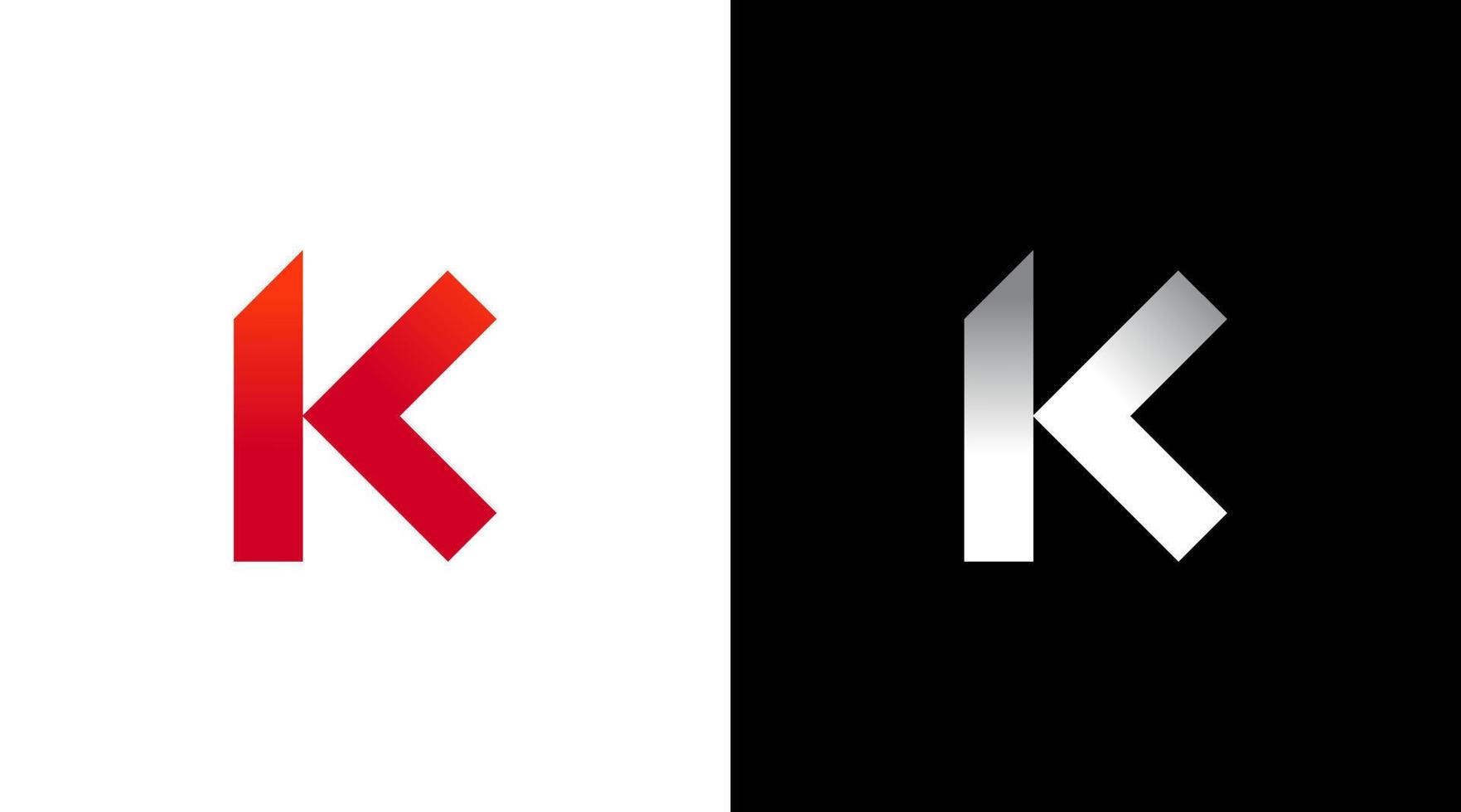 letra k logo rojo inicial vector monograma icono estilo diseño modelo