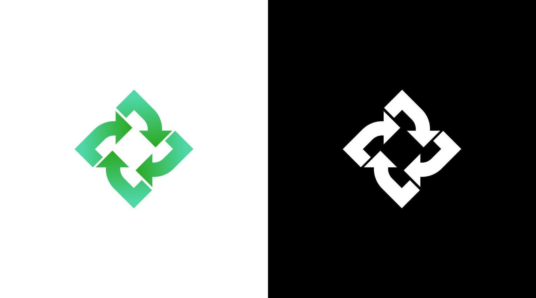 Recycle ecology logo environment vector monogram icon Design template