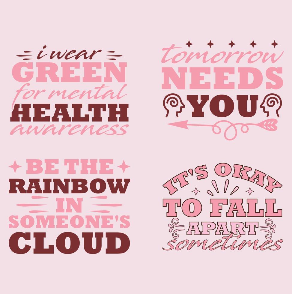 Mental Health Awareness Month - lettering quote. Modern linear hand written calligraphy, Drawn text for annual campaign in US. Medical health care design. Vector illustration