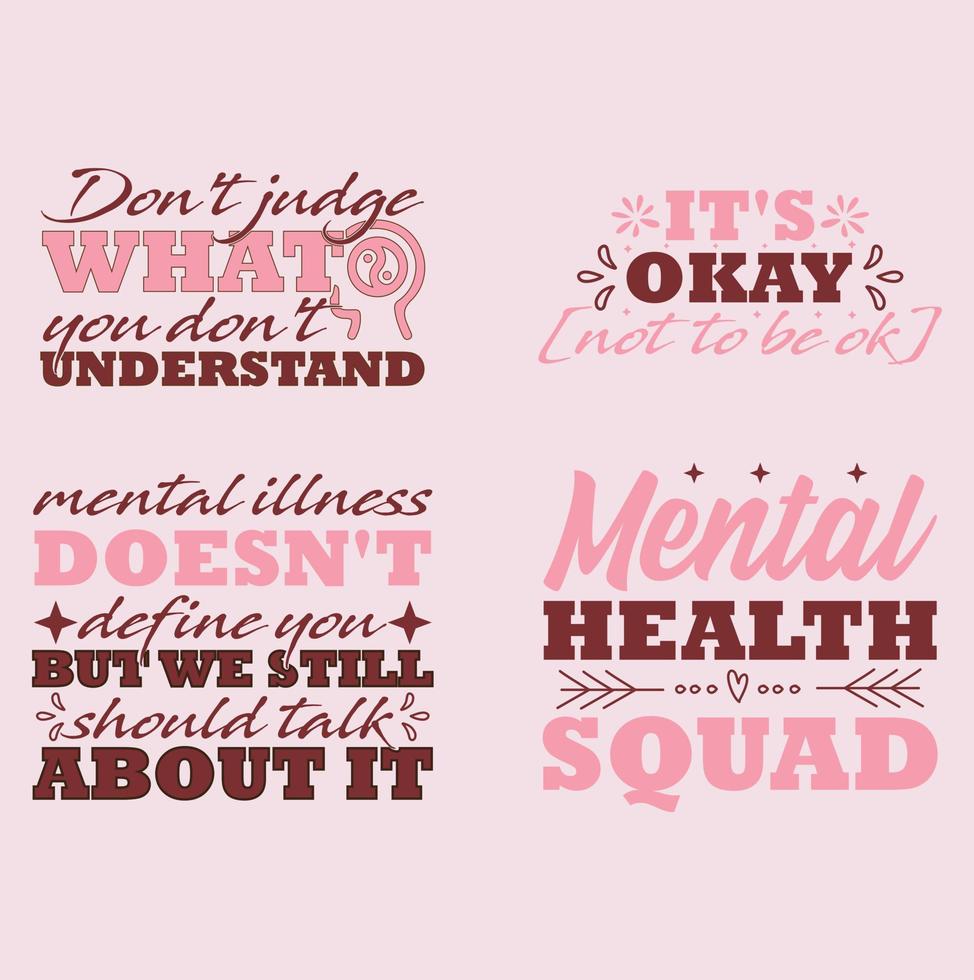 Mental Health Awareness Month - lettering quote. Modern linear hand written calligraphy, Drawn text for annual campaign in US. Medical health care design. Vector illustration