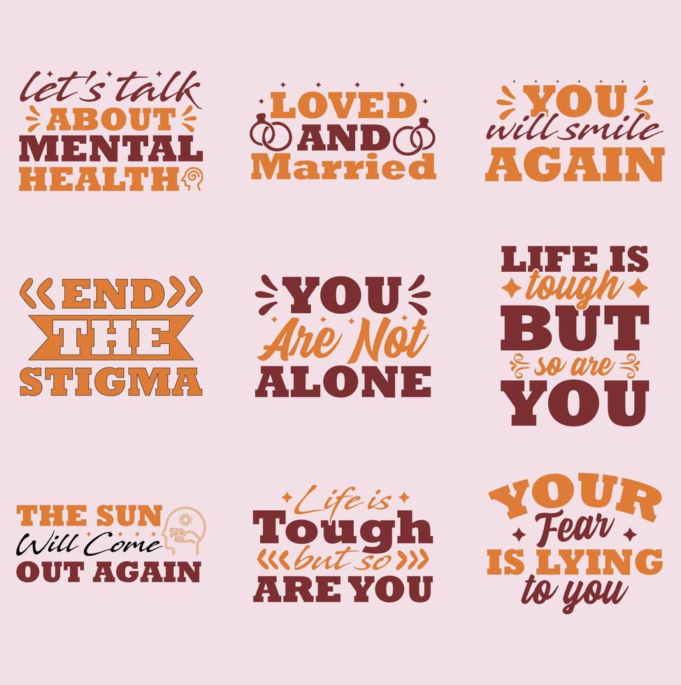 Mental Health Awareness Month - lettering quote. Modern linear hand written calligraphy, Drawn text for annual campaign in US. Medical health care design. Vector illustration