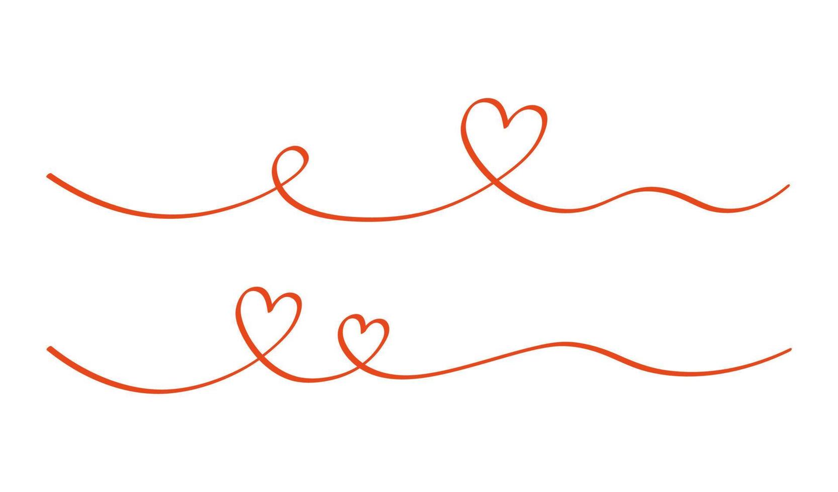 Heart and love swirl divider. vector