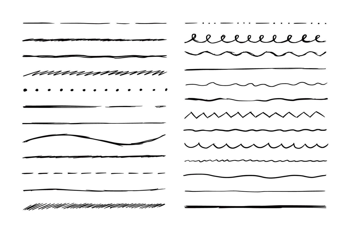 Hand drawn line set. Sketch scribble vector