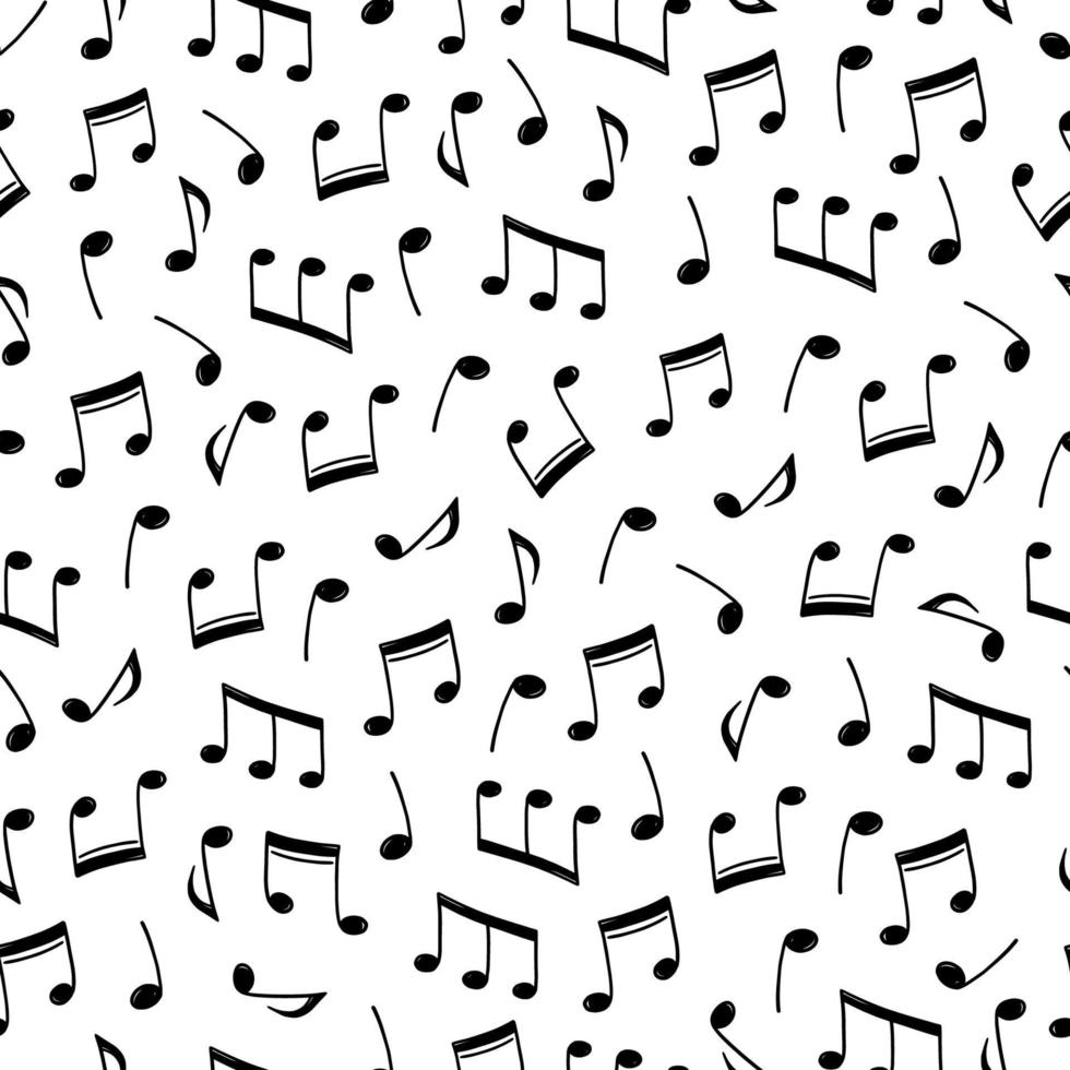 Music note doodle drawn pattern vector