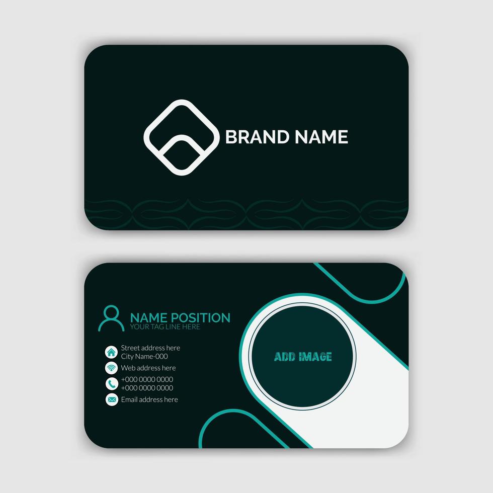 Stylish corporate business card template design and white mockup vector