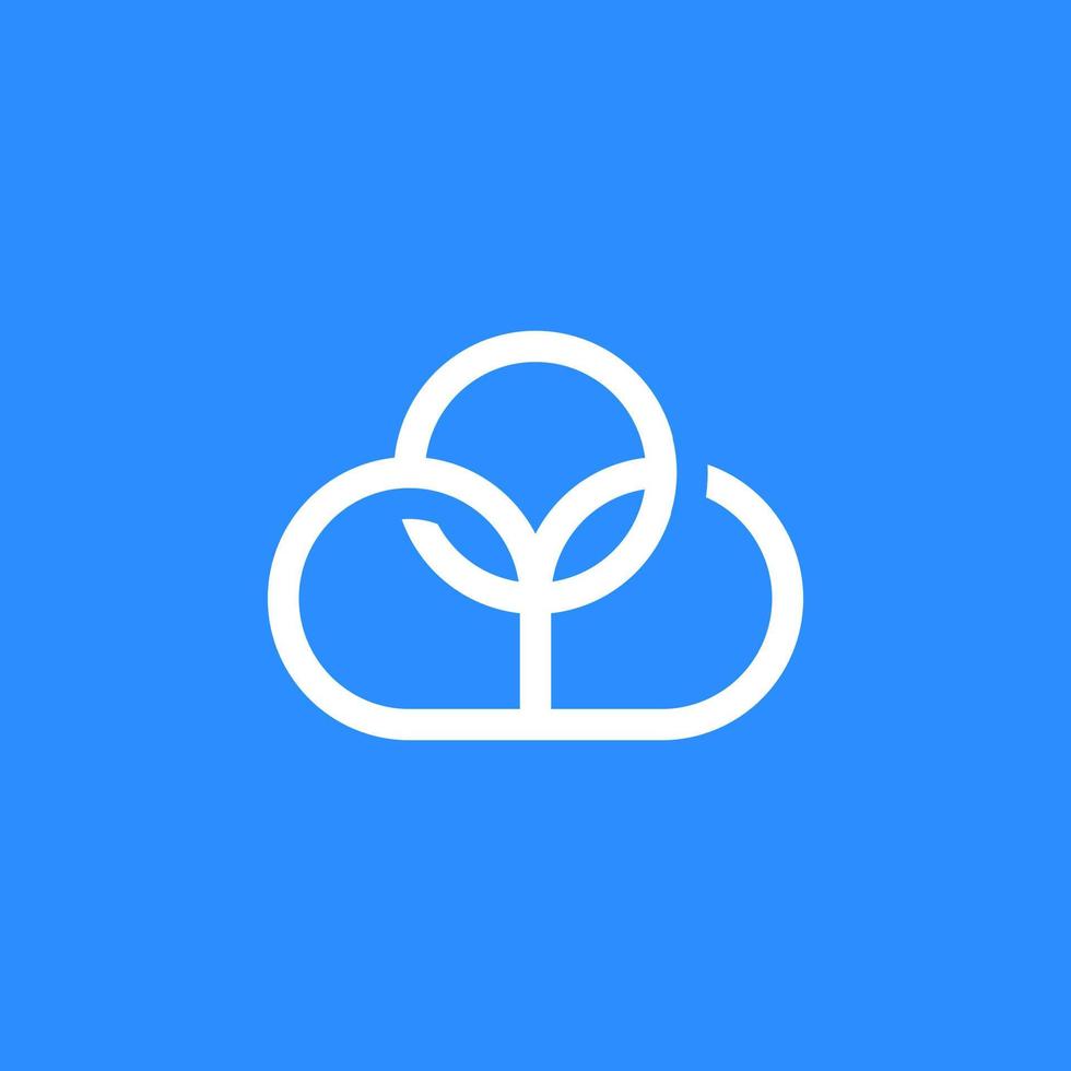 Cloud Logo Symbol Icon Brand Minimal Simple Startup Company Digital Service Internet vector