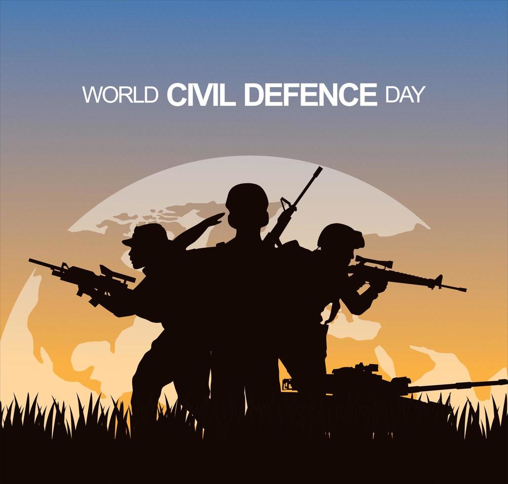 world civil defence day vector