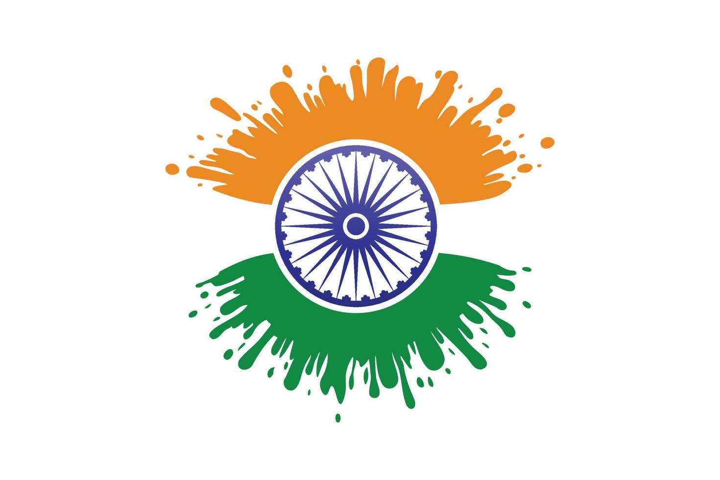 tricolor indian flag in circular water splash style vector