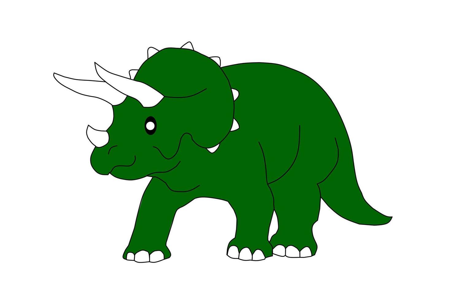 Dinosaur Triceratops With white background. Vector illustration.