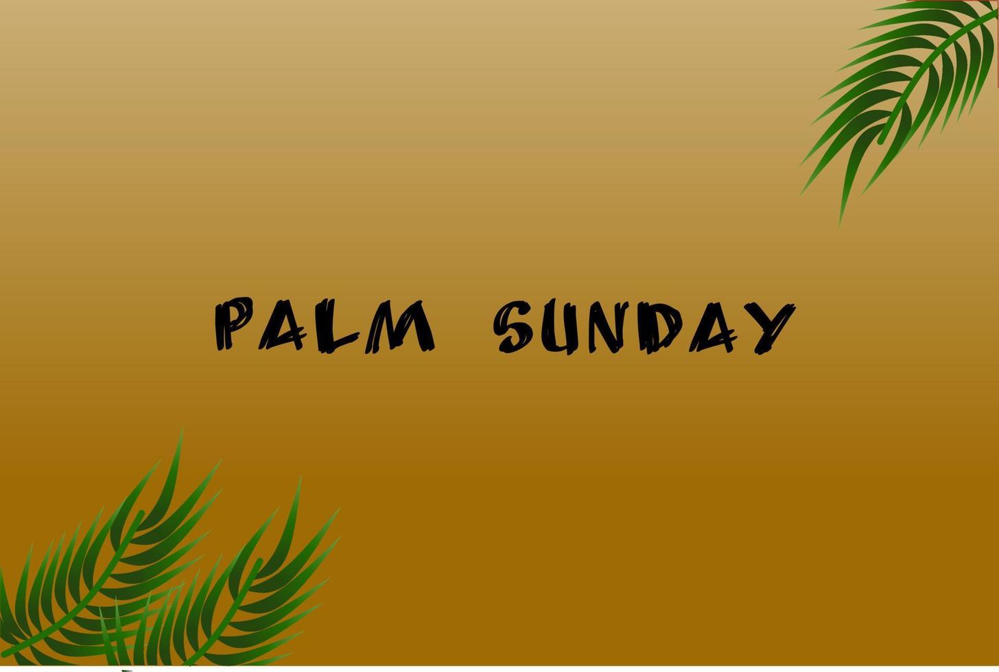 Palm Sunday background with a green leaf theme. Vector illustration