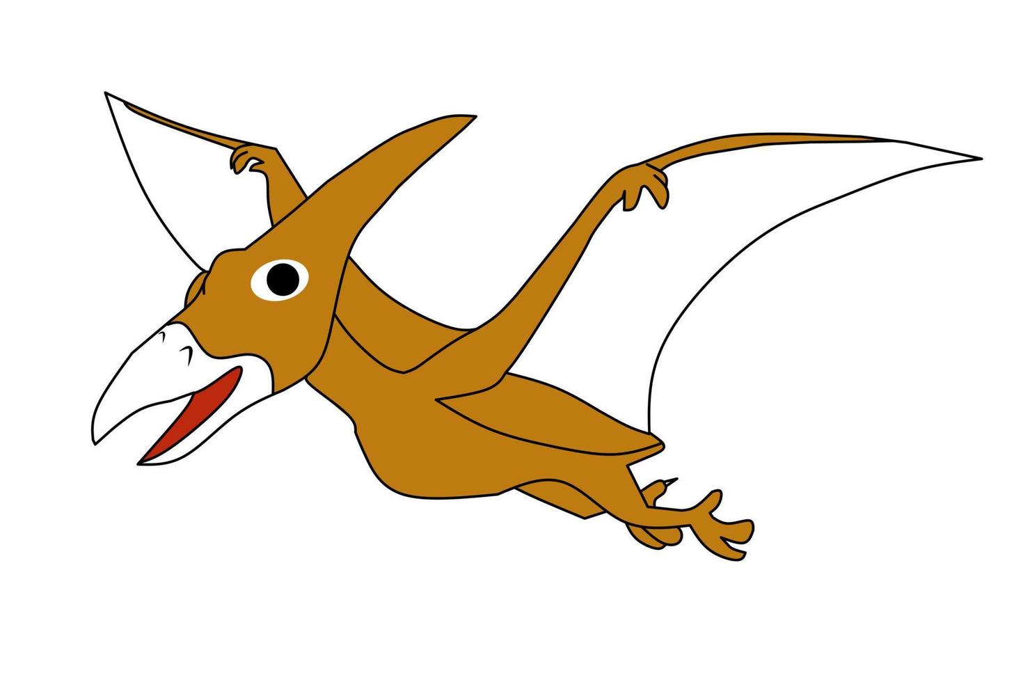 Pterodactyl Dinosaur With white background elements. Vector illustration.