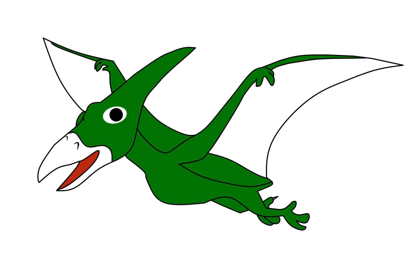 Pterodactyl Dinosaur With white background elements. Vector illustration.