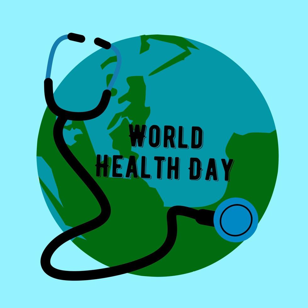 World Health Day background with earth elements. Vector illustration