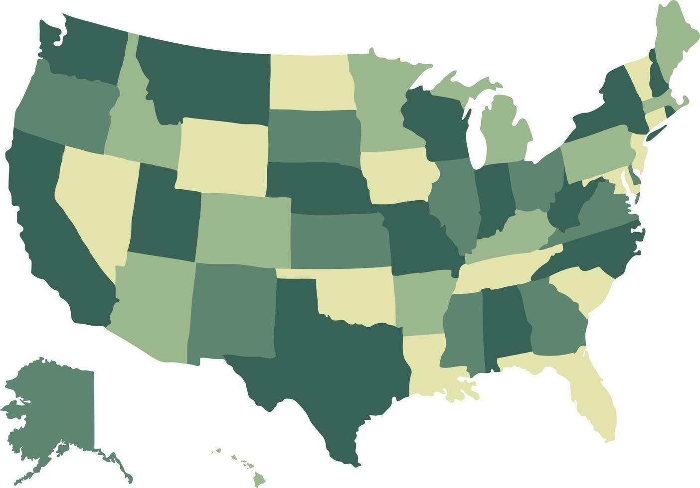 Estados Unidos mapa con estados, unido estados mapa contorno aislado en blanco fondo, geográfico, político mapa de America vector