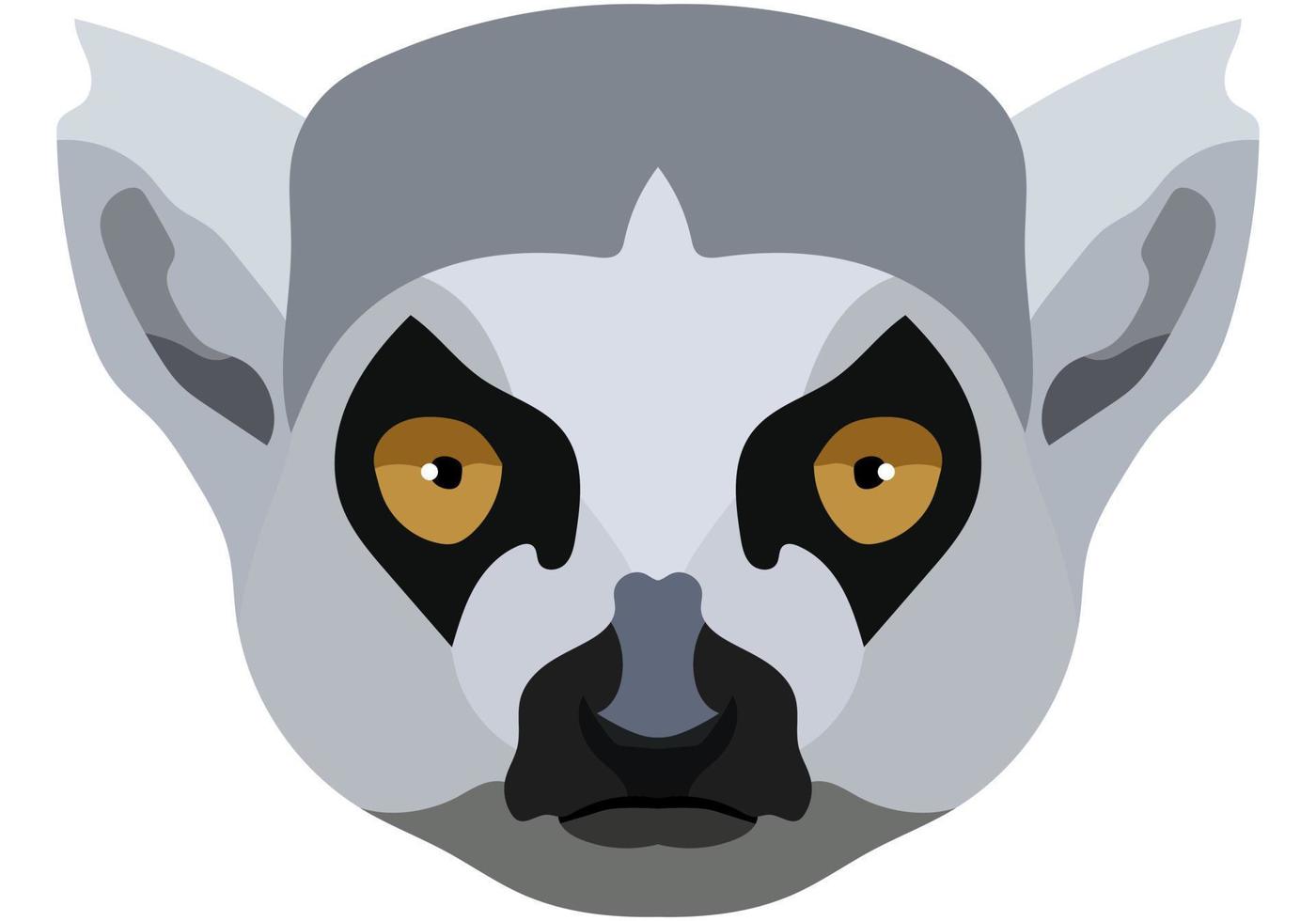 lémur rostro. el bozal de un mamífero desde Madagascar es representado. brillante retrato en un blanco antecedentes. profético gráficos. animal logo. vector