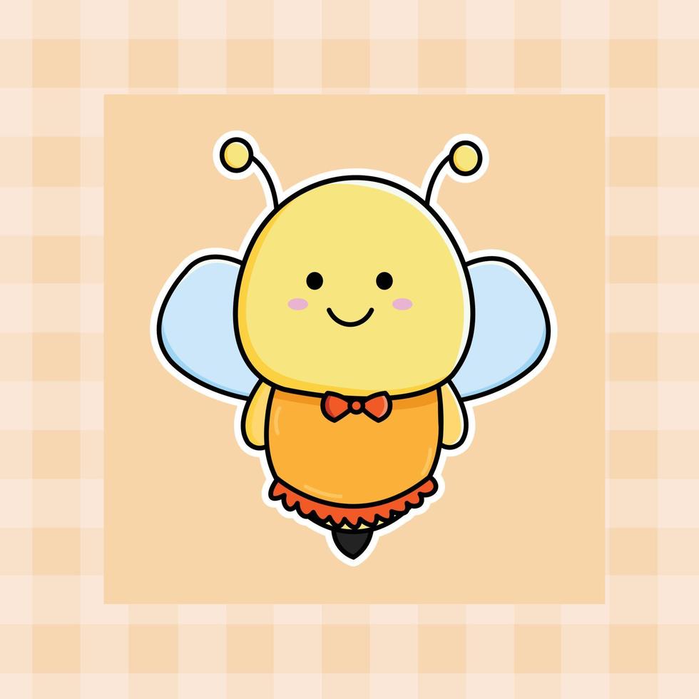 linda dibujos animados nft abeja mano dibujado kawaii garabatear ilustración diseño vector