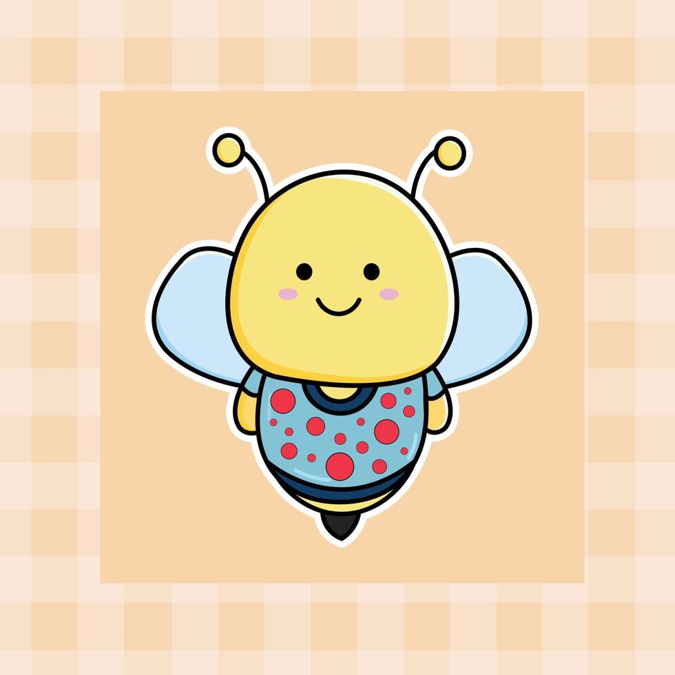 linda dibujos animados nft abeja mano dibujado kawaii garabatear ilustración diseño vector