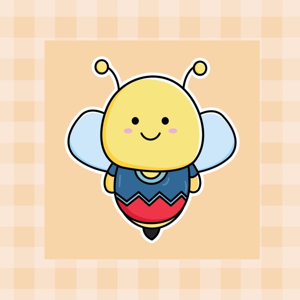 Cute Cartoon NFT Bee Hand Drawn Kawaii Doodle Illustration Design vector