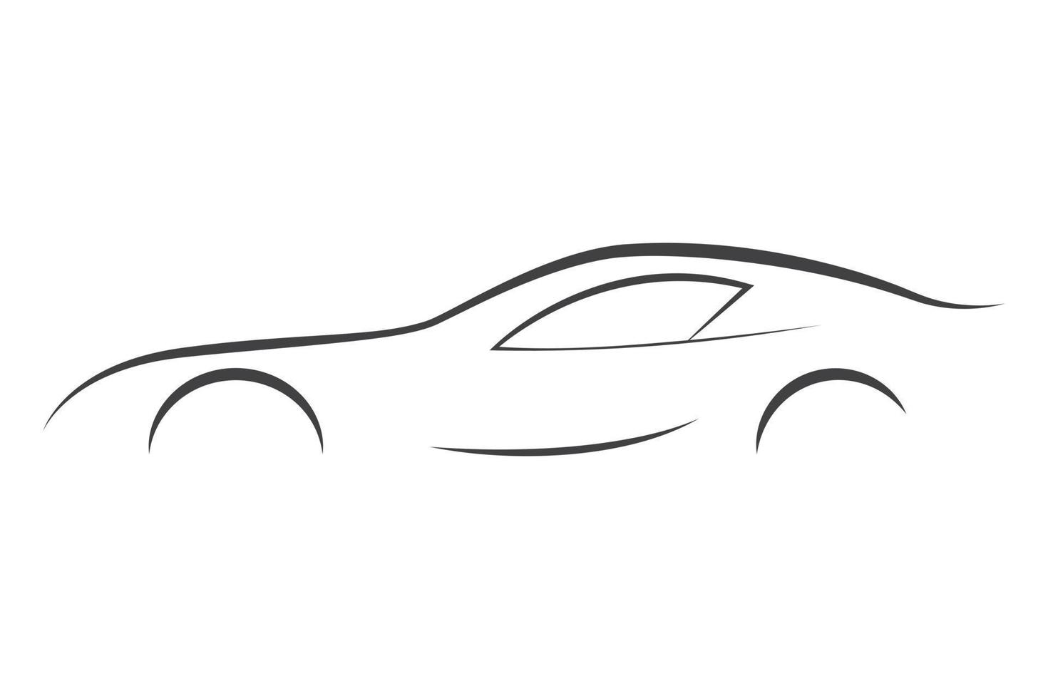 Minimal Car Logo Design - Car Icon Vector Illustration Template Design - Sketch of a Car