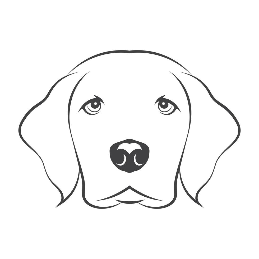 Labrador perdiguero cabeza aislado en blanco antecedentes. resumen perro cara línea arte- perro logo - retrato vector - mascota ilustración