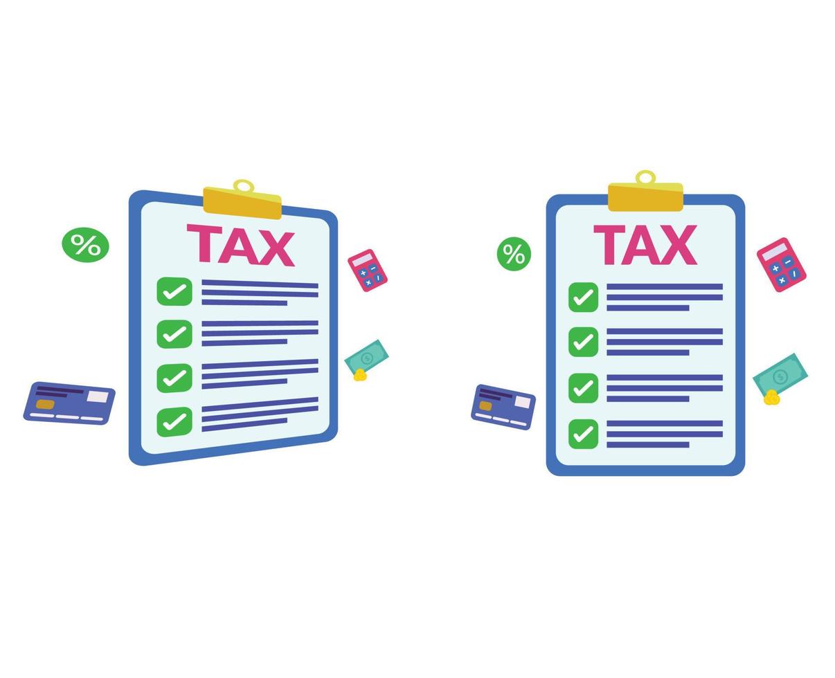 tax form icon. fill tax form icon vector