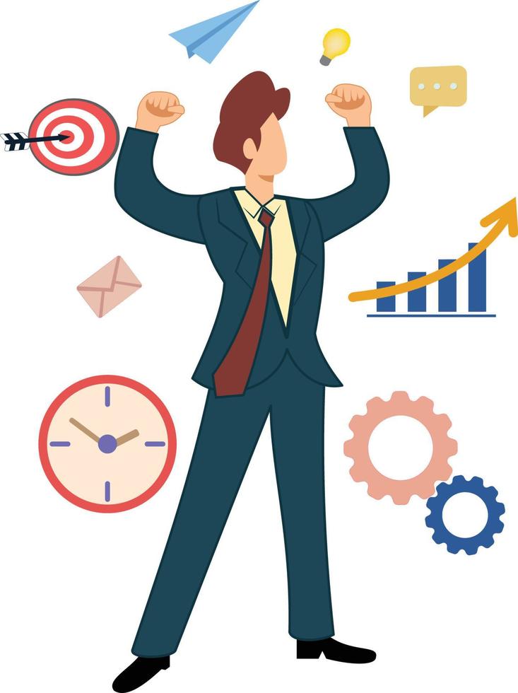 passionate businessman. excited businessman icon. businessman and business icon vector