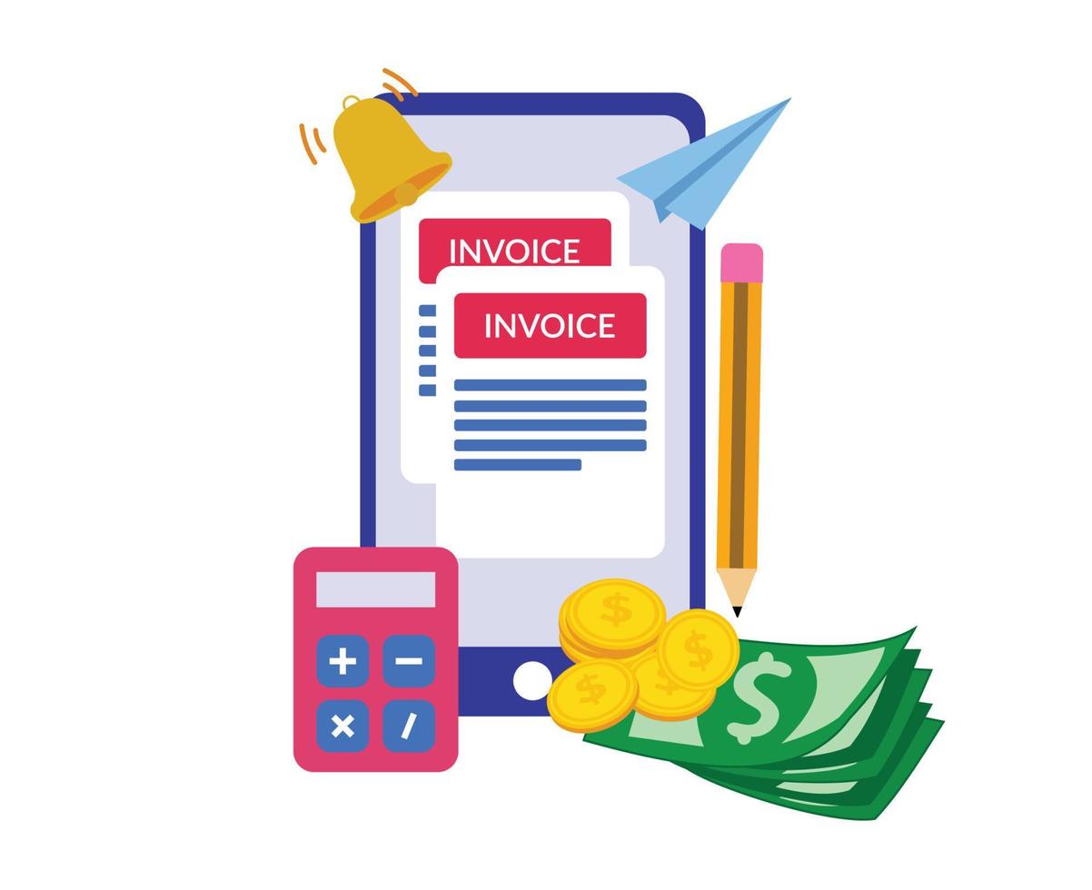 icon online invoice illustration. invoice icon vector