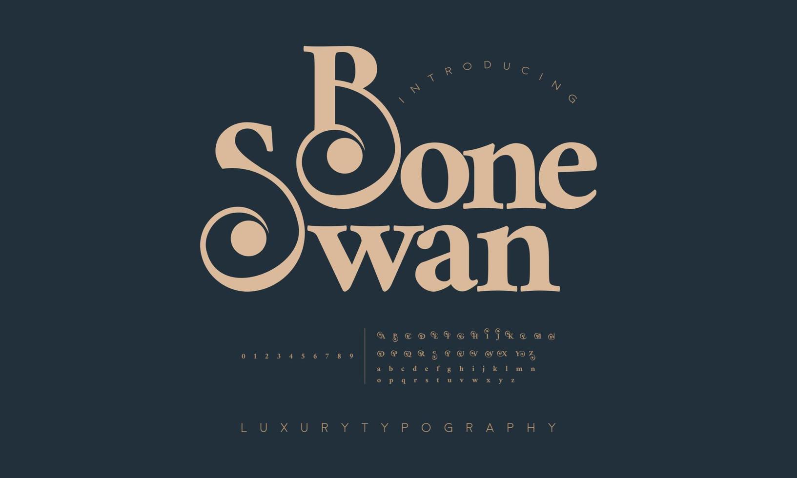 Boneswan fashion font alphabet. Minimal modern urban fonts for logo, brand etc. Typography typeface uppercase lowercase and number. vector illustration
