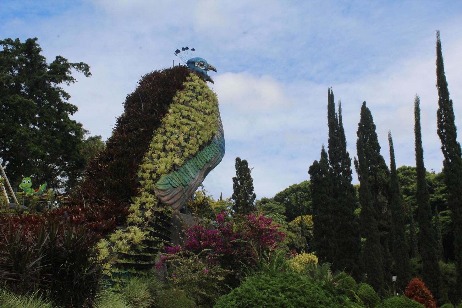 estatua de un pavo real foto