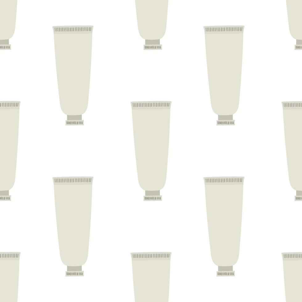 Cosmetic cream tube. Seamless pattern with doodle element vector