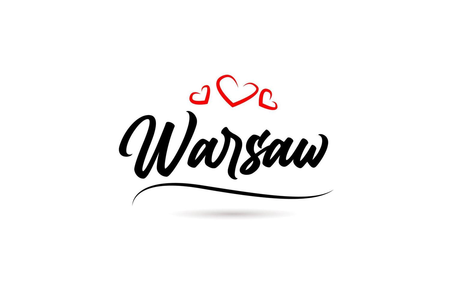 Varsovia europeo ciudad tipografía texto palabra con amor. mano letras estilo. moderno caligrafía texto vector