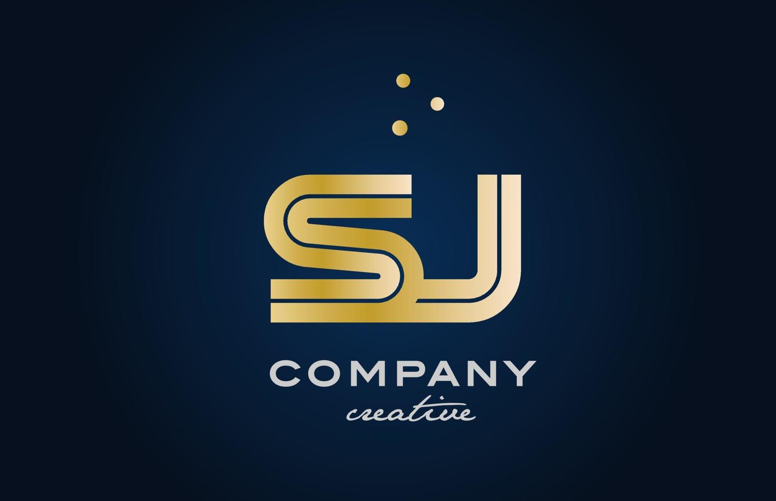 gold golden SJ combination alphabet bold letter logo with dots. Joined creative template design for company and business vector