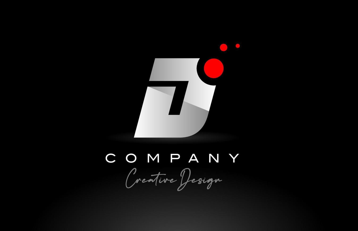 D alphabet letter logo with red dot and black and white color. Corporate creative template design for company and business vector