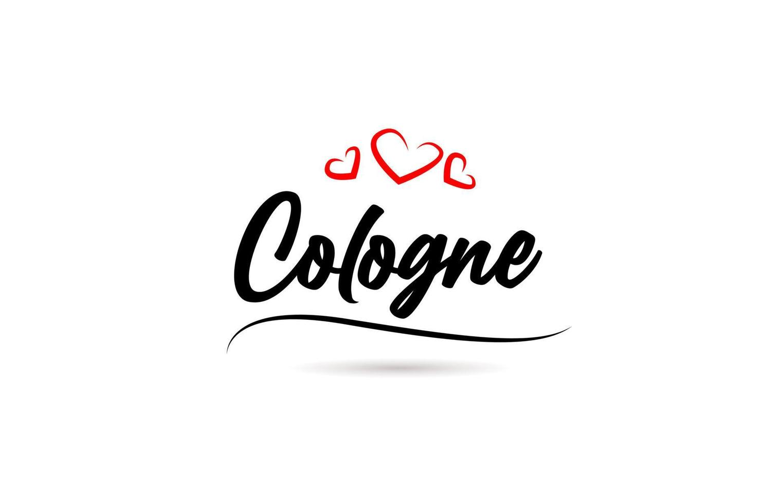 Cologne european city typography text word with love. Hand lettering style. Modern calligraphy text vector