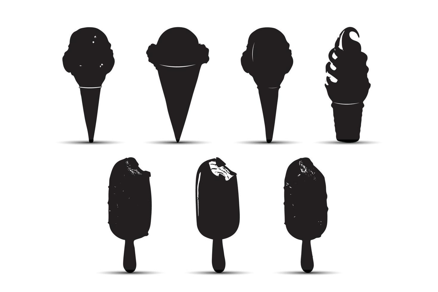 Ice cream silhouette black color vector