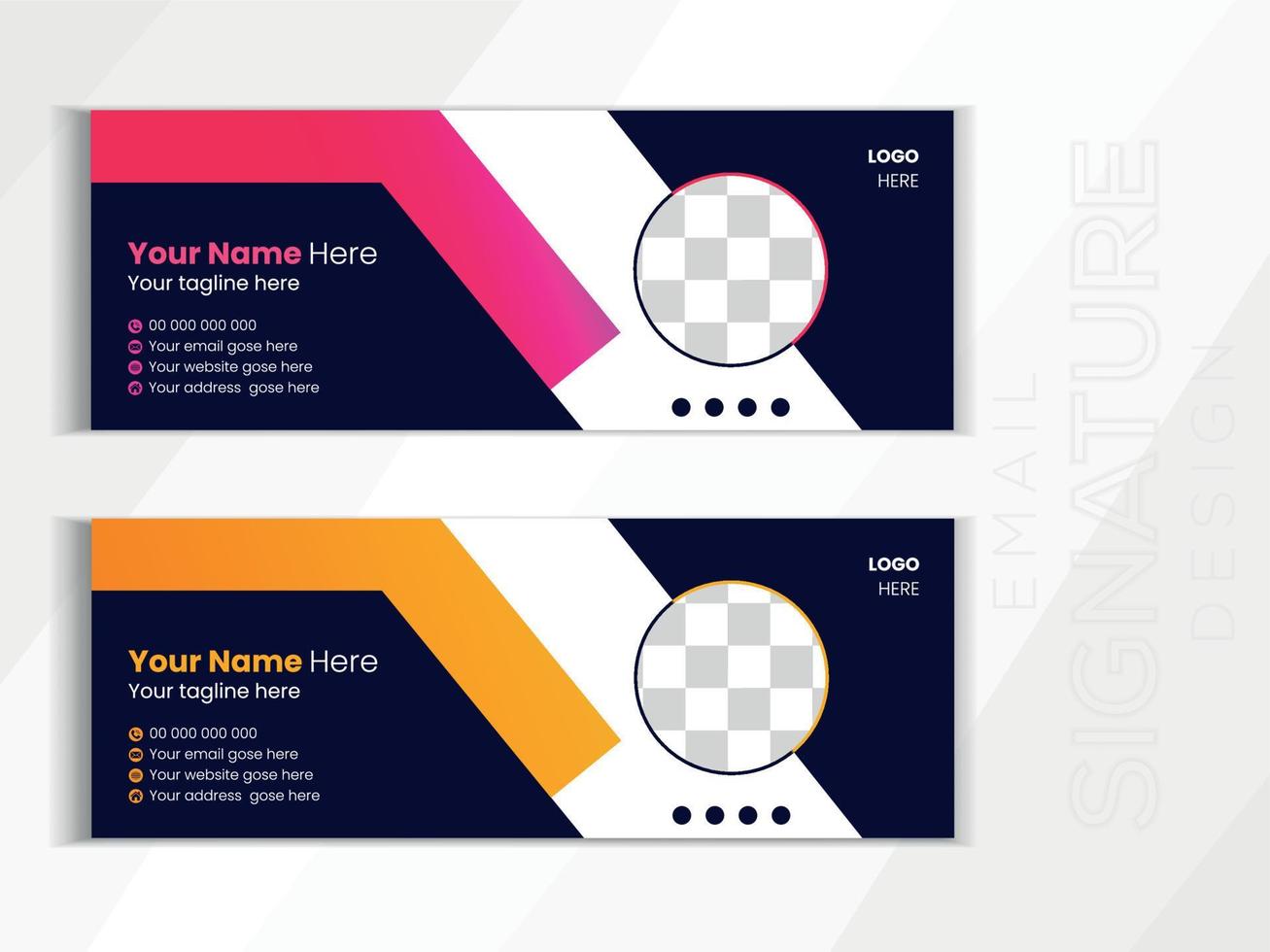 Corporate email signature design vector template.